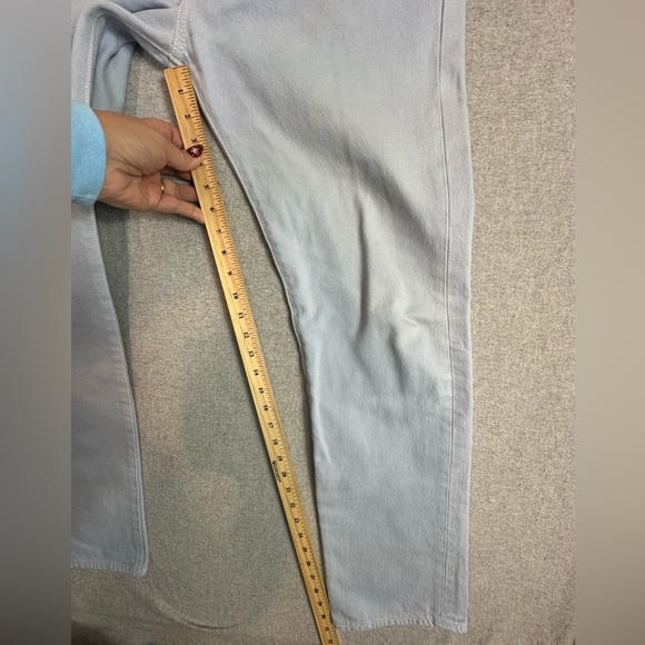 Levis 501 Buttonfly 100% Cotton Light Blue Jeans Mens 33x32 Baby Blue - Picture 9 of 13